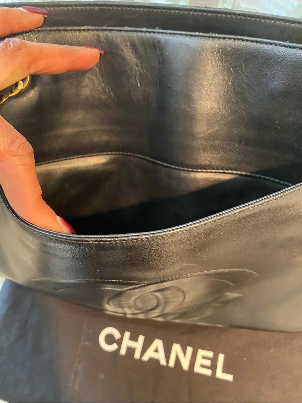 CHANEL Timeless CC Tote in Black Lambskin Leather with 24k gold-plated hardware